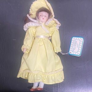 Russ Yellow Doll with Lace Bonnet